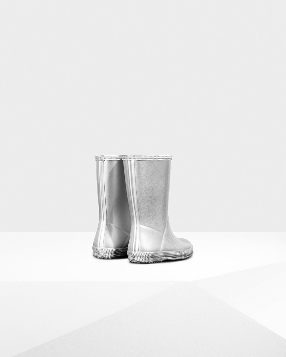 Botas de Lluvia Hunter Niños - Original First Classic Metallic - Plateados - EFTDAVN-81